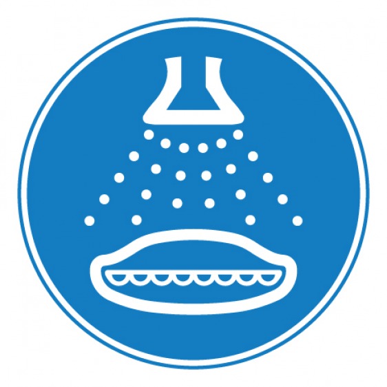 Pictogramme obligation de démarrer le gicleur d'eau dans l'ordre de lancement ISO7010-M043