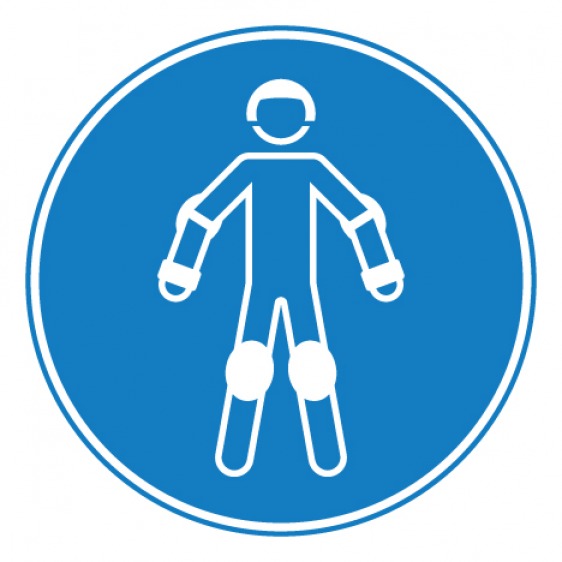 Pictogramme obligation de porter un équipement de protection pour sports à roulettes ISO7010-M049