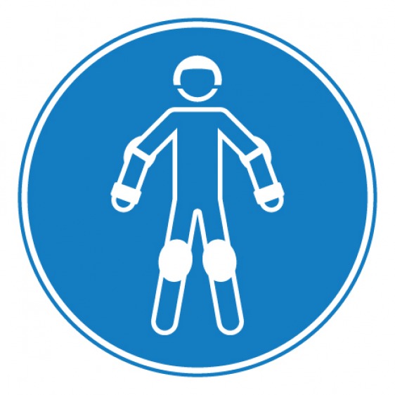 Pictogramme obligation de porter un équipement de protection pour sports à roulettes ISO7010-M049