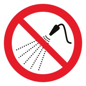 Pictogramme interdiction d'asperger avec de l'eau ISO7010-P016