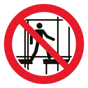 Pictogramme interdiction d'utiliser un échafaudage incomplet ISO7010-P025