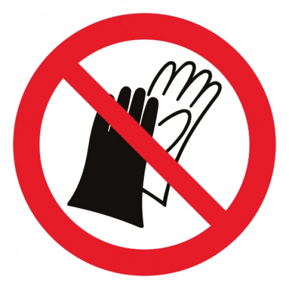 Pictogramme interdiction de porter des gants ISO7010-P028