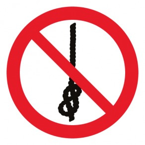 Pictogramme interdiction de faire des noeuds avec la corde ISO7010-P030
