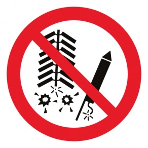 Pictogramme interdiction d'allumer des feux d'artifice ISO7010-P040