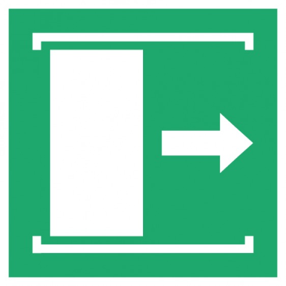 Pictogramme faire coulisser la porte vers la droite pour ouvrir ISO7010-E033