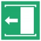 Pictogramme faire coulisser la porte vers la gauche pour ouvrir ISO7010-E033