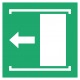 Pictogramme faire coulisser la porte vers la gauche pour ouvrir ISO7010-E033