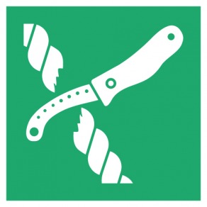 Pictogramme couteau du radeau de sauvetage ISO7010-E035