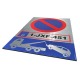 Interdiction de stationner avec plaque d'immatriculation