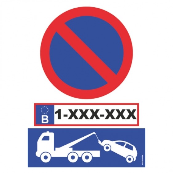 Interdiction de stationner avec plaque d'immatriculation