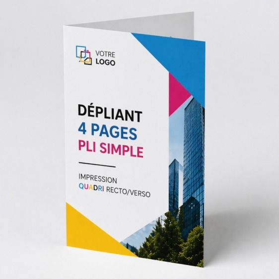 Dépliant 4 pages pli simple – Impression quadri recto/verso