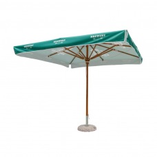 Parasol publicitaire premium 3x3 m effet bois
