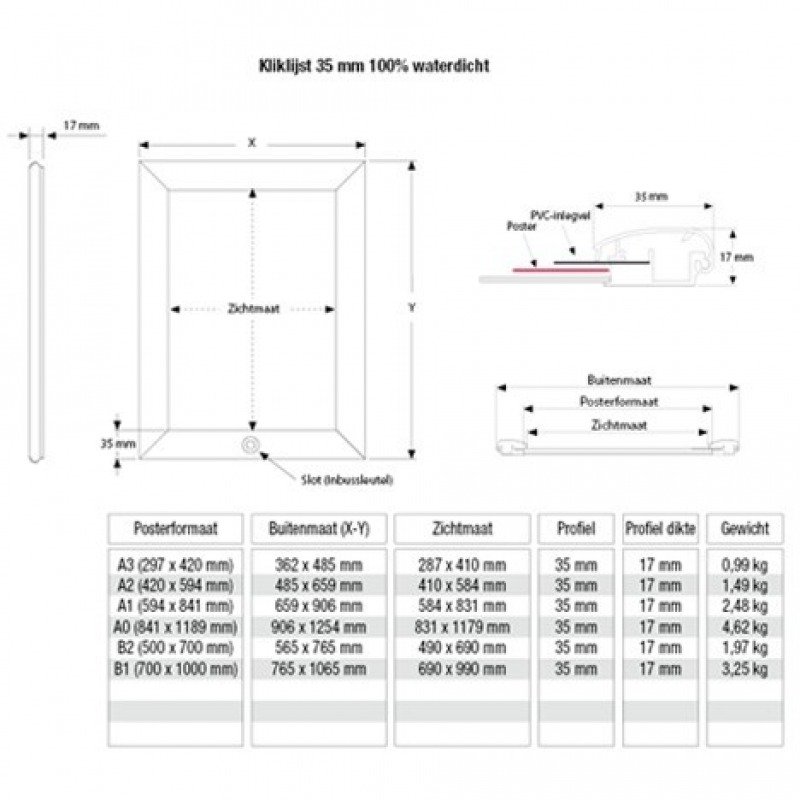 Cadre clic A3 format extérieur